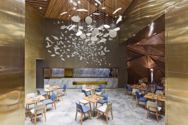 A Beautiful Luxury Restaurant Designed By Panorama | www.bocadolobo.com #moderndiningtables #diningtables #diningroom #diningarea #roomdesign #diningareadesign #restaurants #restaurant #luxuryrestaurant #luxurydining @moderndiningtables