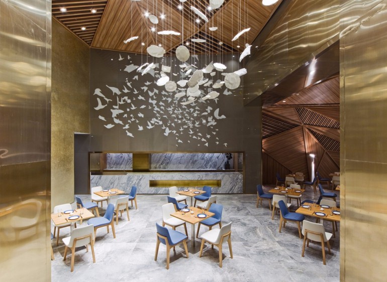 A Beautiful Luxury Restaurant Designed By Panorama | www.bocadolobo.com #moderndiningtables #diningtables #diningroom #diningarea #roomdesign #diningareadesign #restaurants #restaurant #luxuryrestaurant #luxurydining @moderndiningtables