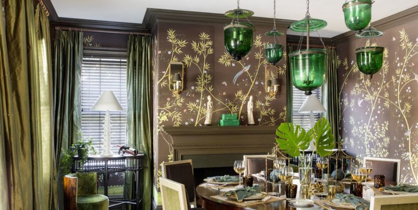 10 Modern Dining Rooms With A Floral Wallpaper