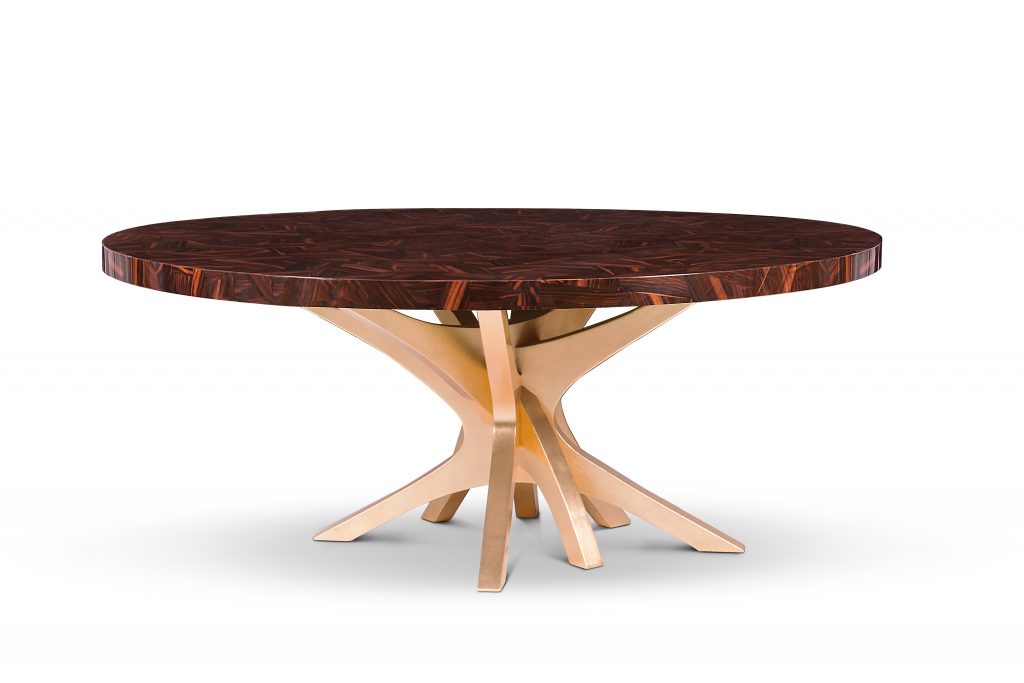round dining tables- brown and gold round dining table