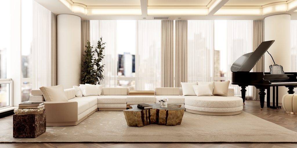 Imperial Ambience in a Luxury Living And Dining Room Set