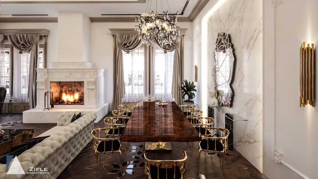 Imperial Ambience in a Luxury Living And Dining Room Set