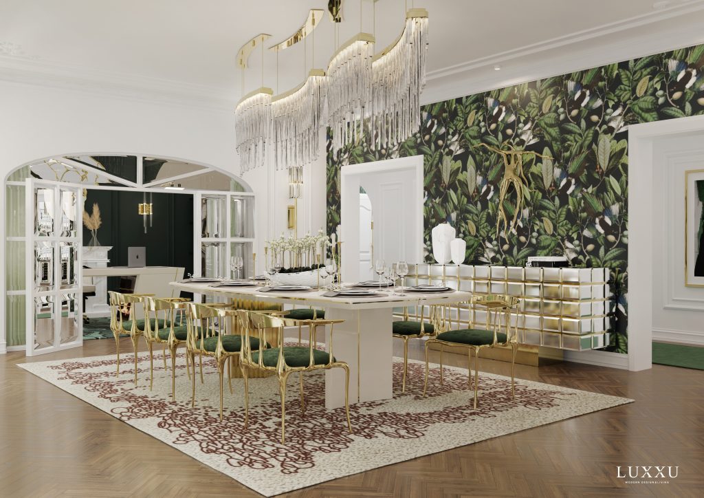 Imperial Ambience in a Luxury Living And Dining Room Set