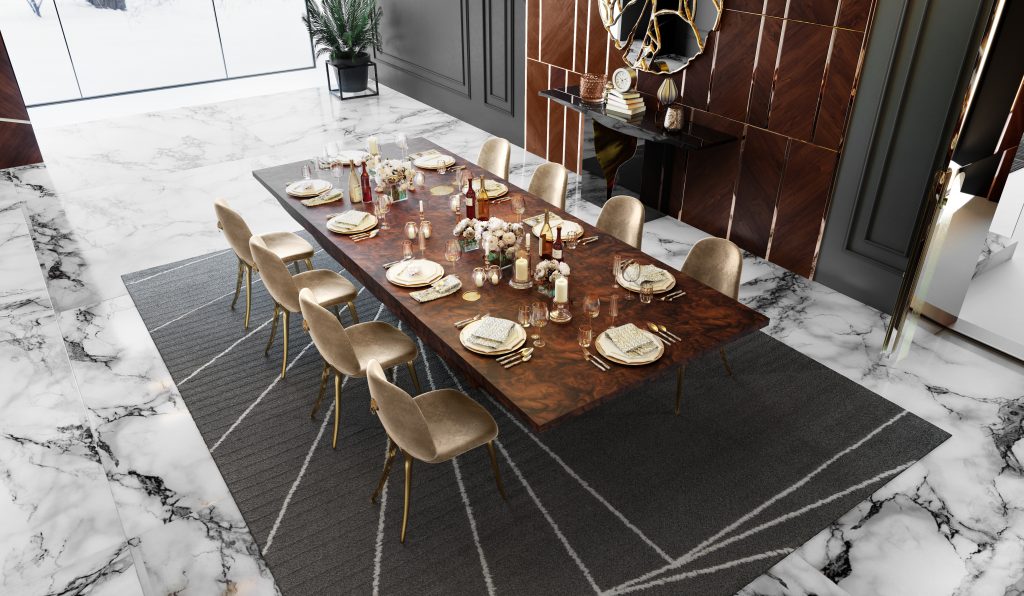 Imperial Ambience in a Luxury Living And Dining Room Set