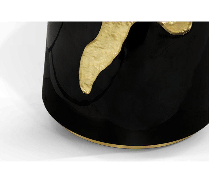 round dining tables- black round dining table with gold details